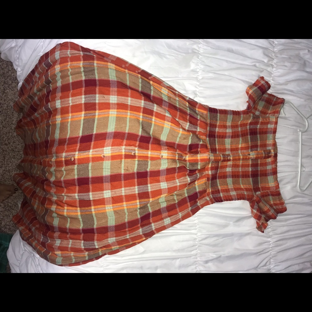 off the shoulder plaid? maxi dress